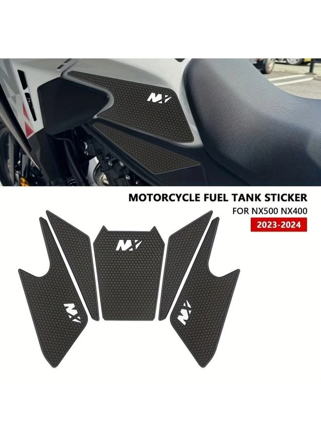 Black Motorcycle Fuel Tank Knee Grip Pad Protector Sticker For NX500 NX400 2023 2024 - Image 1